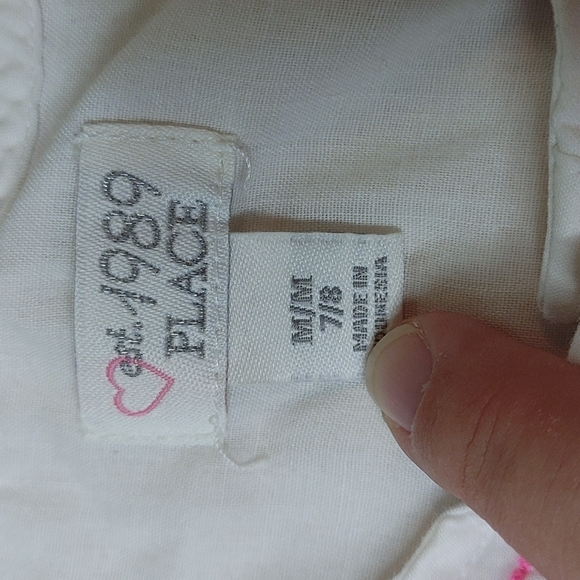 💥Bundle Only💥 THE CHILDREN'S PLACE White Dress with Neon Pink Embroidery - Picture 2 of 2